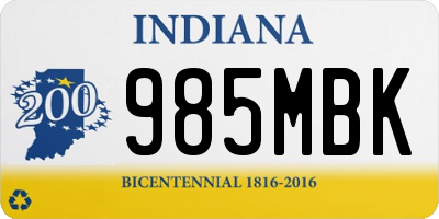 IN license plate 985MBK