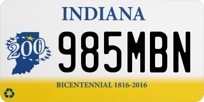 IN license plate 985MBN