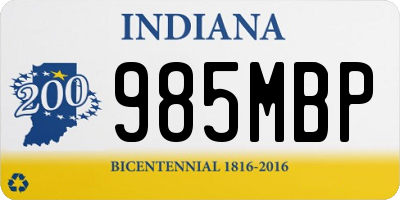 IN license plate 985MBP