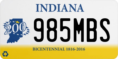 IN license plate 985MBS