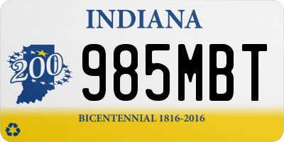 IN license plate 985MBT