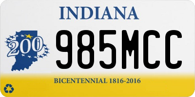 IN license plate 985MCC