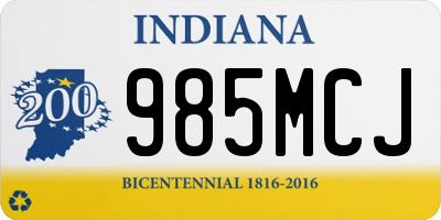 IN license plate 985MCJ