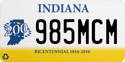 IN license plate 985MCM