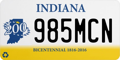 IN license plate 985MCN