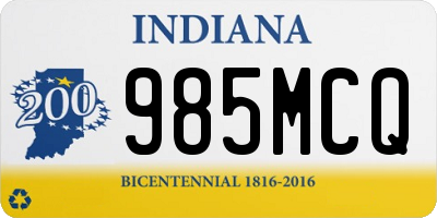 IN license plate 985MCQ
