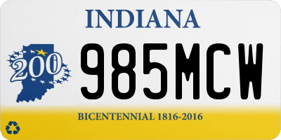 IN license plate 985MCW