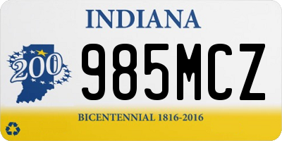 IN license plate 985MCZ