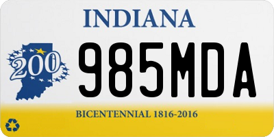 IN license plate 985MDA