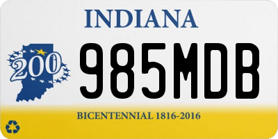 IN license plate 985MDB