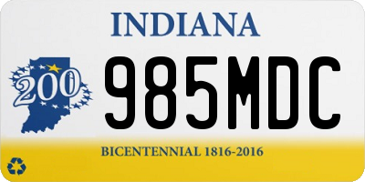 IN license plate 985MDC