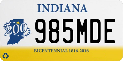 IN license plate 985MDE