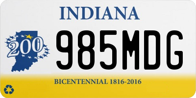 IN license plate 985MDG