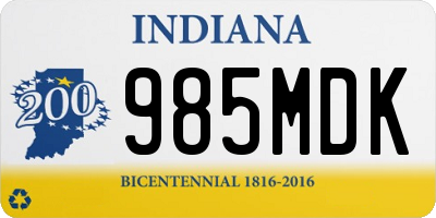 IN license plate 985MDK