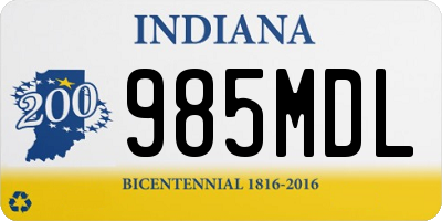 IN license plate 985MDL