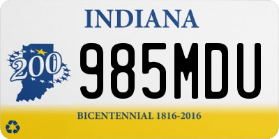 IN license plate 985MDU