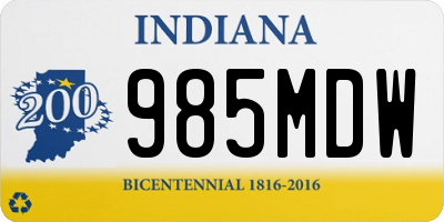 IN license plate 985MDW