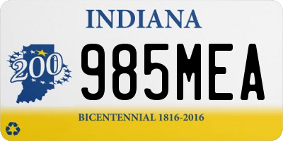 IN license plate 985MEA