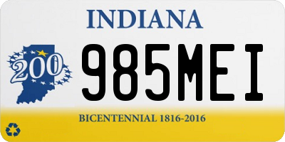 IN license plate 985MEI