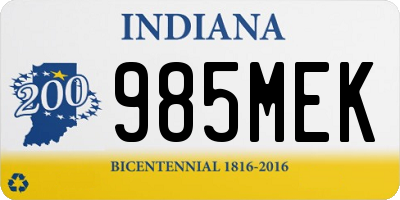 IN license plate 985MEK