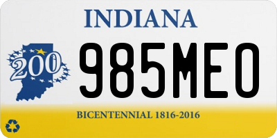 IN license plate 985MEO