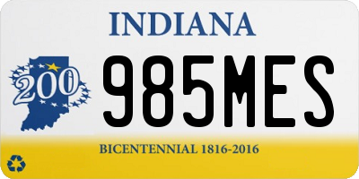 IN license plate 985MES