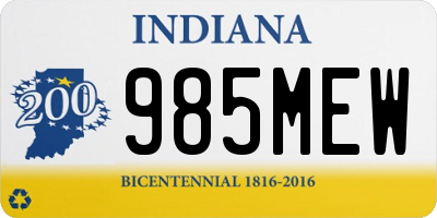 IN license plate 985MEW