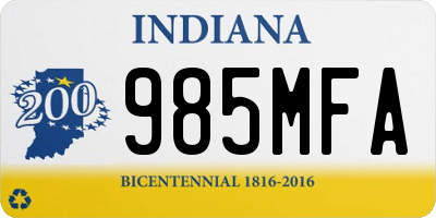 IN license plate 985MFA