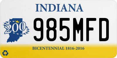 IN license plate 985MFD