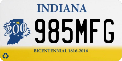 IN license plate 985MFG