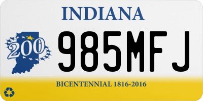 IN license plate 985MFJ
