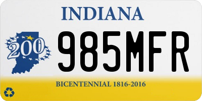 IN license plate 985MFR