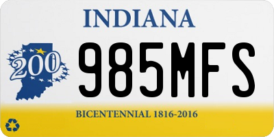 IN license plate 985MFS