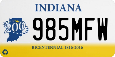 IN license plate 985MFW