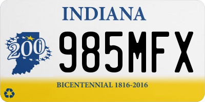 IN license plate 985MFX