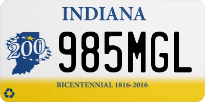 IN license plate 985MGL