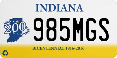 IN license plate 985MGS