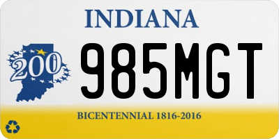 IN license plate 985MGT