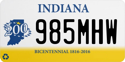 IN license plate 985MHW