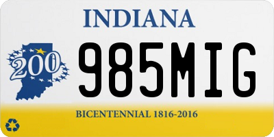 IN license plate 985MIG