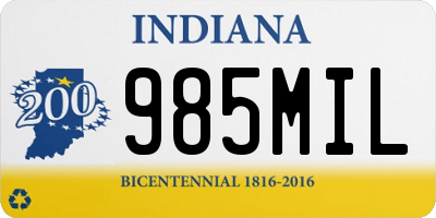 IN license plate 985MIL