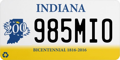 IN license plate 985MIO