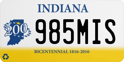 IN license plate 985MIS