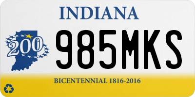 IN license plate 985MKS