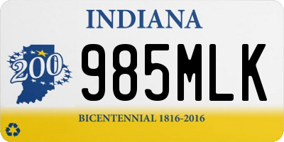 IN license plate 985MLK