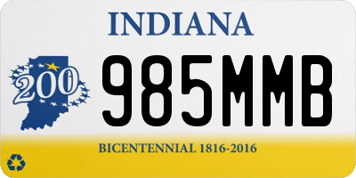 IN license plate 985MMB