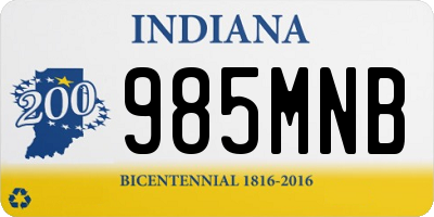 IN license plate 985MNB