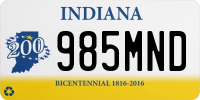 IN license plate 985MND