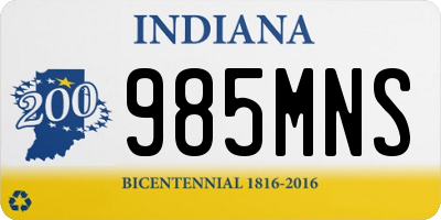 IN license plate 985MNS