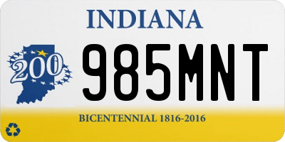 IN license plate 985MNT